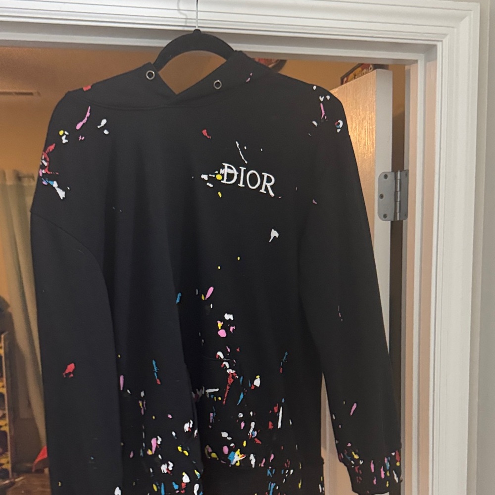 Dior Black Multicolor Paint Effect Top